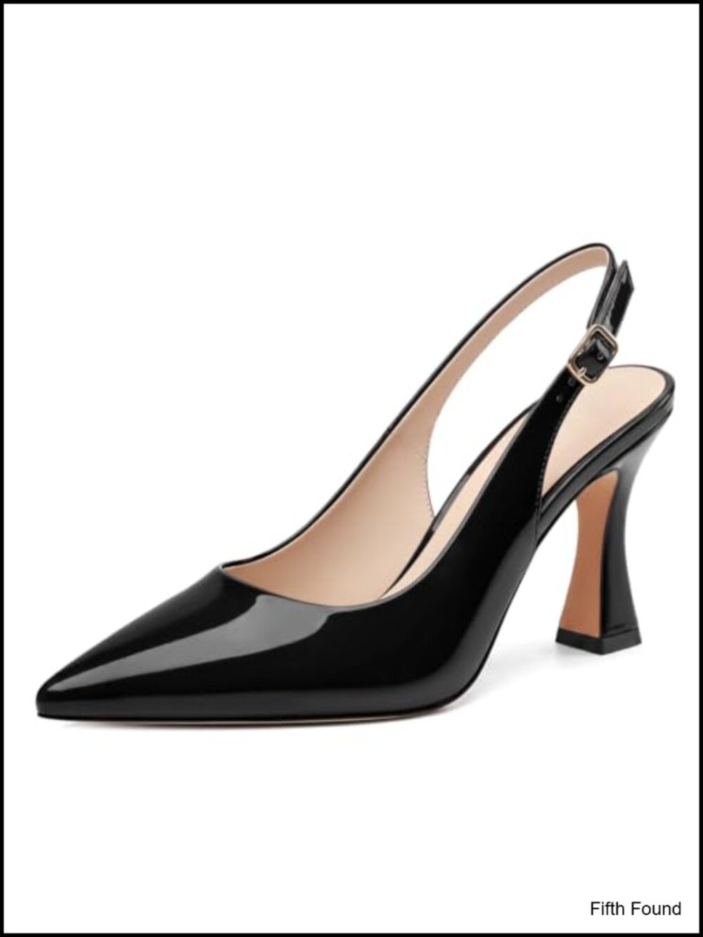 Slingback Heels Pointy Toe Stiletto Patent 3.5 Inch Dress Shoes
